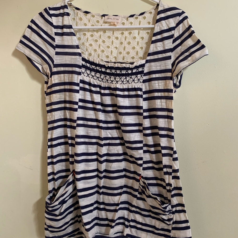 Anthropologie Navy Striped Women’s Top